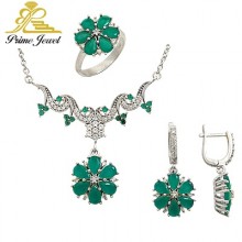 Gümüş zirkon taşlı set